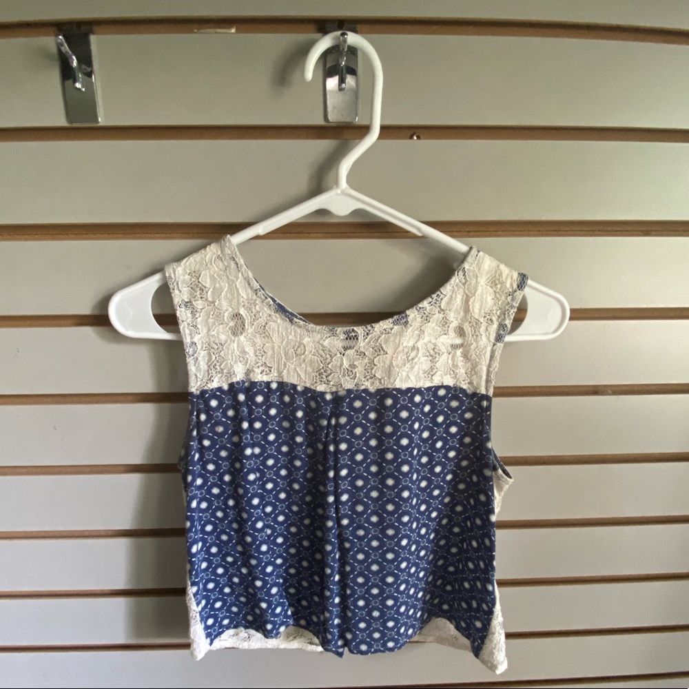 Summer Cropped Tank with Lace Back